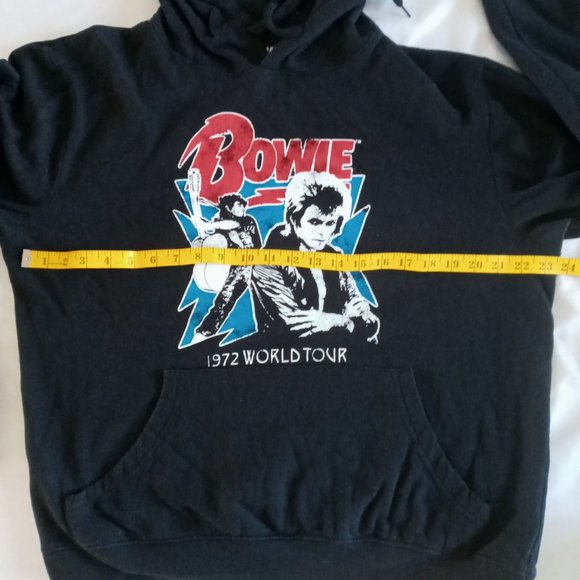 David Bowie 1972 World Tour black lightweight hoodie Size medium - Picture 4 of 8